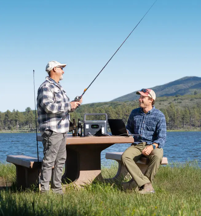 fishing with quiet solar generator