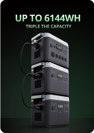 Capacity up to 6144Wh solar power generator