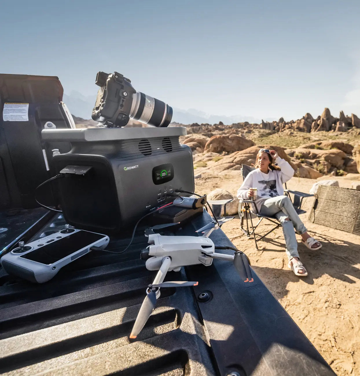 camping with solar generator