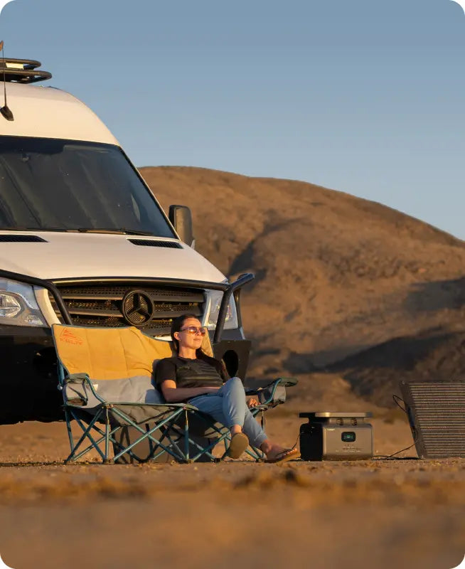 RV Camping with solar generator INFINITY 1300