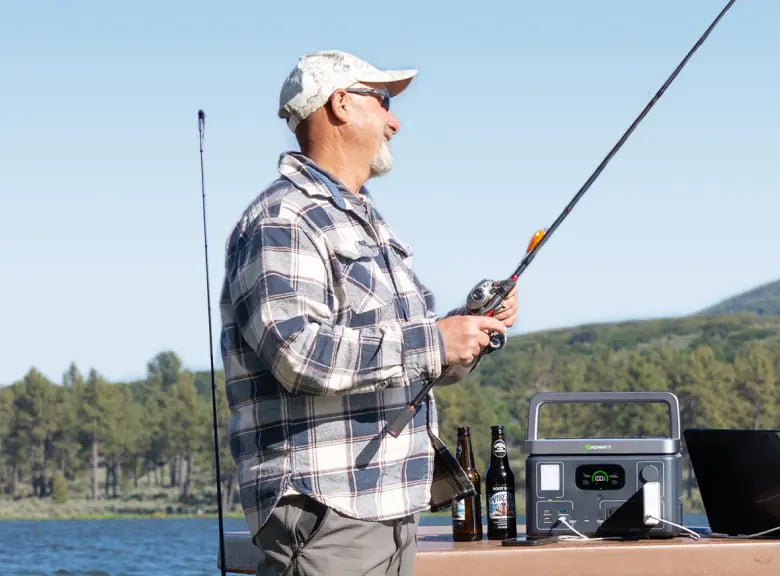 fishing with quiet camping solar generator