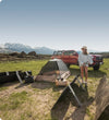 camping outdoors with Growatt solar generator