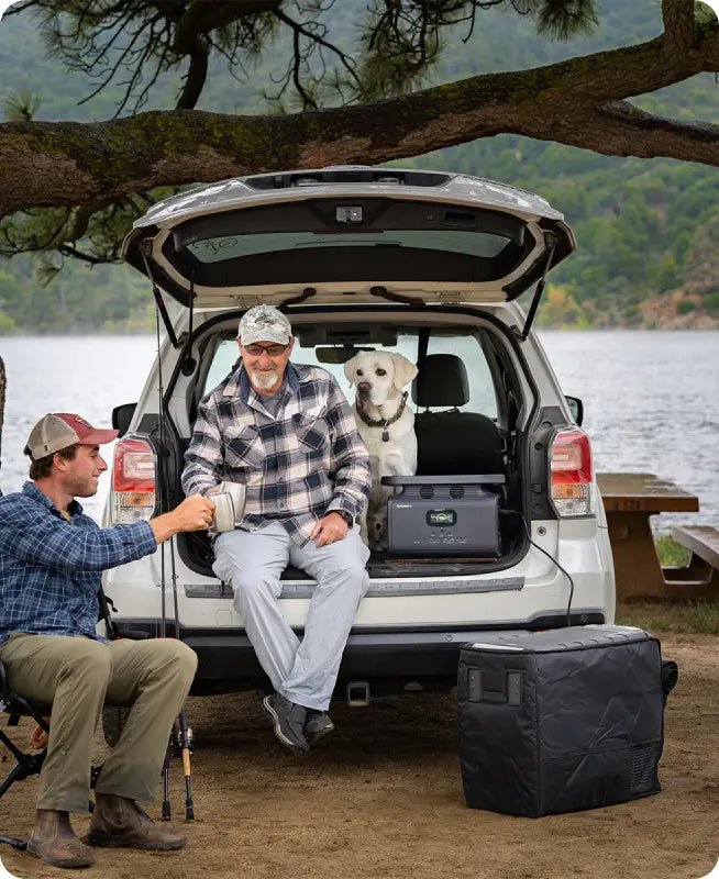 car camping with Growatt solar generator