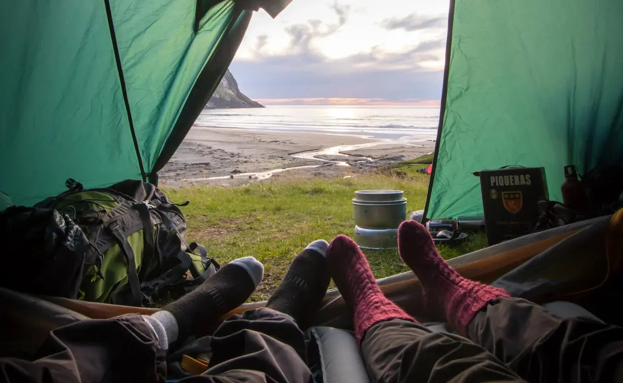 camping with portable solar generator